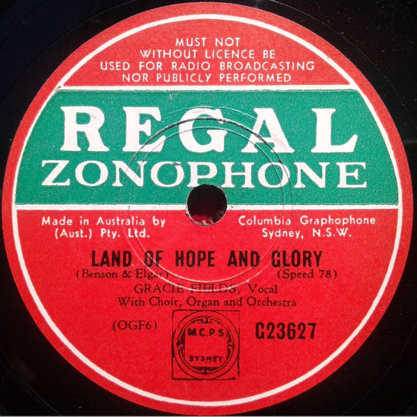 Gracie Fields : The Holy City / Land Of Hope And Glory (Shellac, 10")