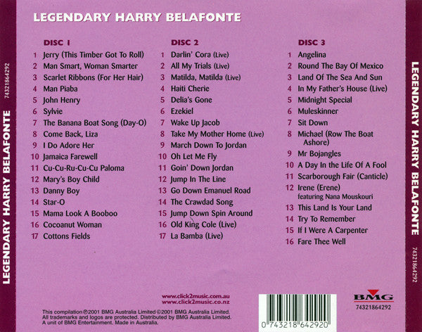 Harry Belafonte : Legendary Harry Belafonte (3xCD, Comp)