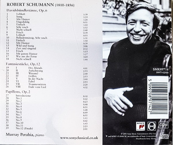 Robert Schumann, Murray Perahia : Davidsbündlertänze, Op. 6 • Fantasiestücke, Op. 12 • Papillons, Op. 2 (CD, Comp, RE)