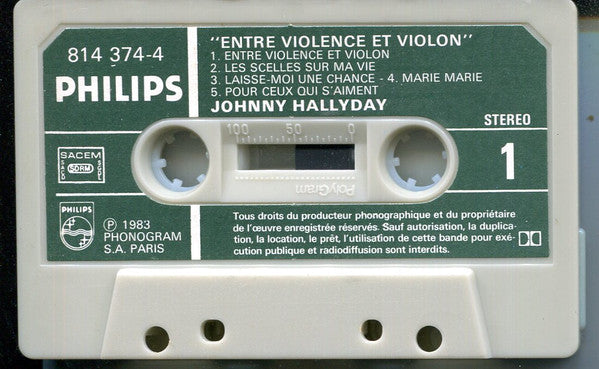 Johnny Hallyday : Entre Violence Et Violon (Cass, Album)