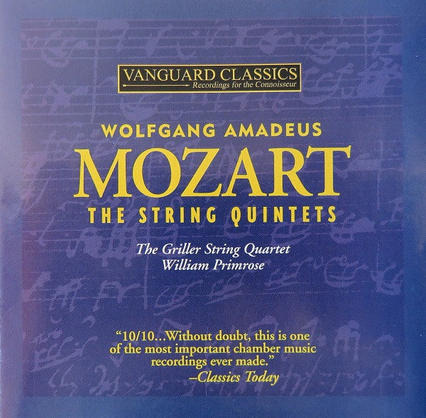 Wolfgang Amadeus Mozart, The Griller String Quartet, William Primrose : The String Quintets (2xCD, Comp, RE, RM)