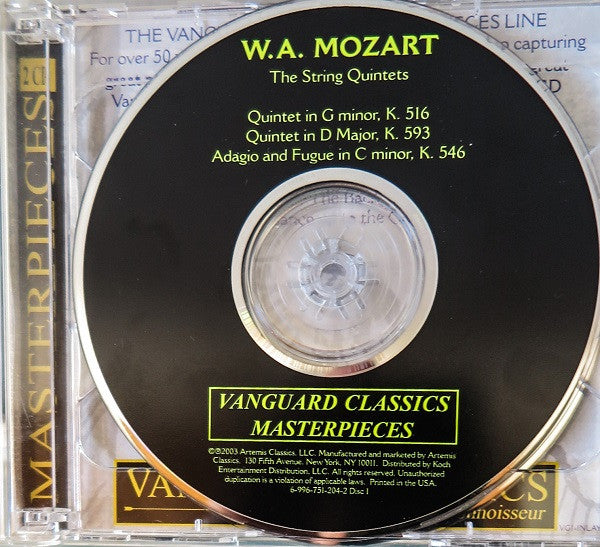 Wolfgang Amadeus Mozart, The Griller String Quartet, William Primrose : The String Quintets (2xCD, Comp, RE, RM)