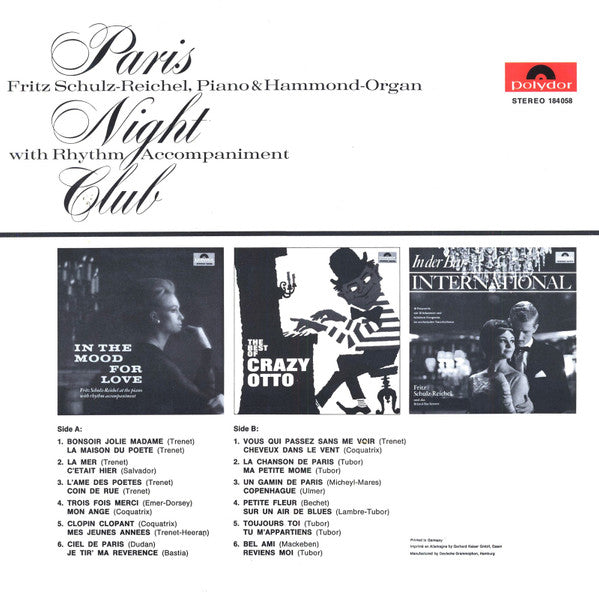Fritz Schulz-Reichel : Paris Night Club (LP, Album)