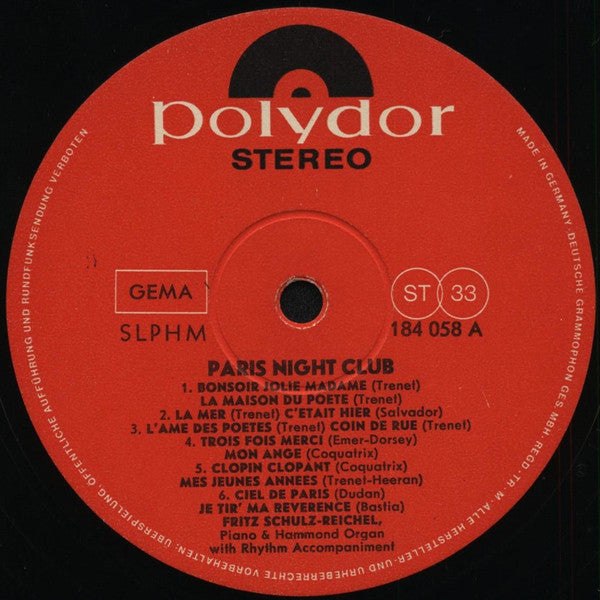 Fritz Schulz-Reichel : Paris Night Club (LP, Album)
