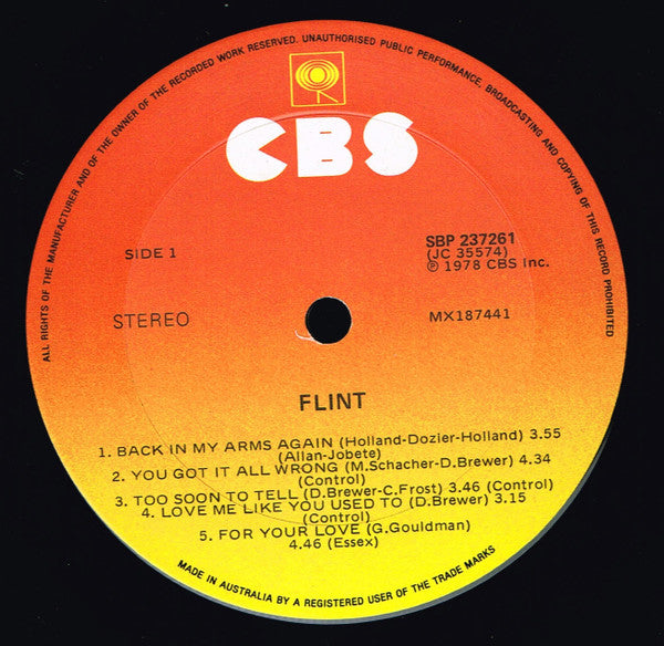 Flint (3) : Flint (LP, Album)
