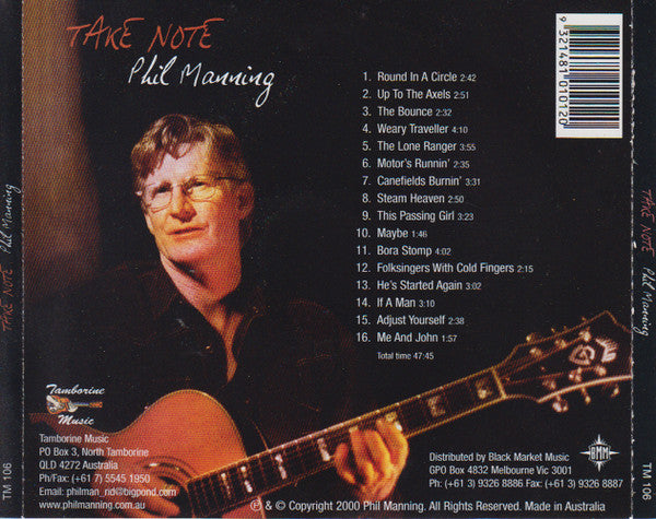 Phil Manning (2) : Take Note (CD, Album)