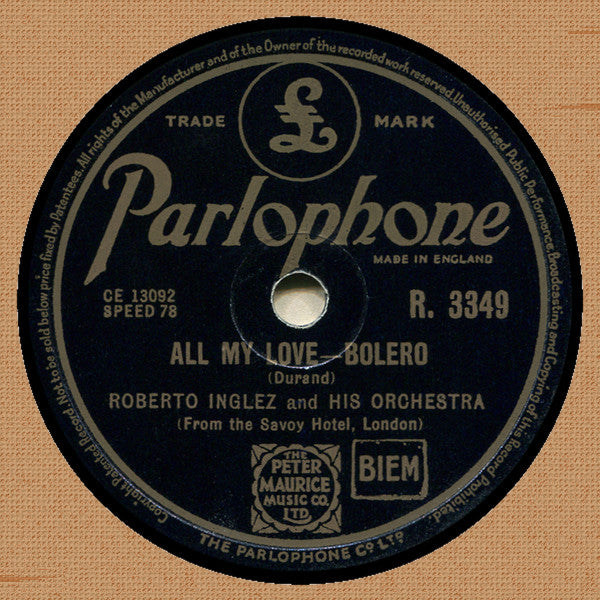 Roberto Inglez And His Orchestra : Autumn Leaves / All My Love (Shellac, 10")