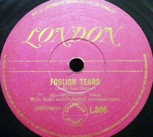 Al Morgan (3) : Foolish Tears / I Wish I Had A Sweetheart (Shellac, 10")