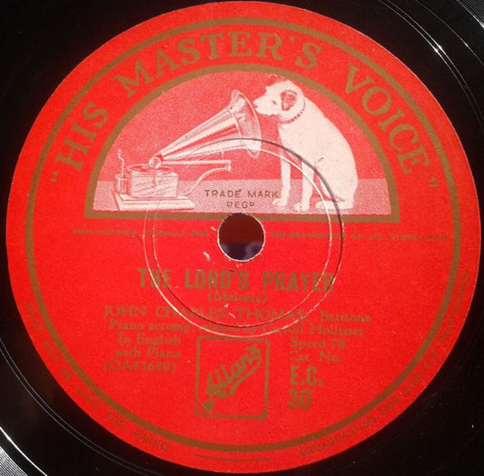 John Charles Thomas : The Lord's Prayer / Just For Today (Shellac, 10")