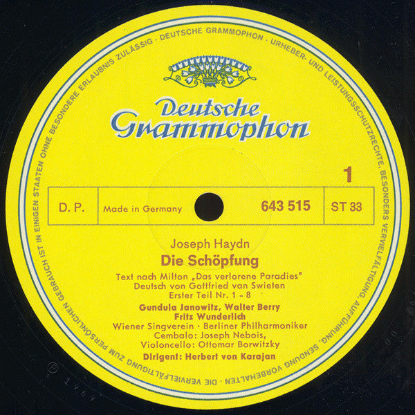 Joseph Haydn / Gundula Janowitz · Christa Ludwig, Fritz Wunderlich · Werner Krenn, Dietrich Fischer-Dieskau, Walter Berry, Wiener Singverein, Berliner Philharmoniker, Herbert von Karajan : Die Schöpfung (The Creation · La Création) (2xLP + Box)