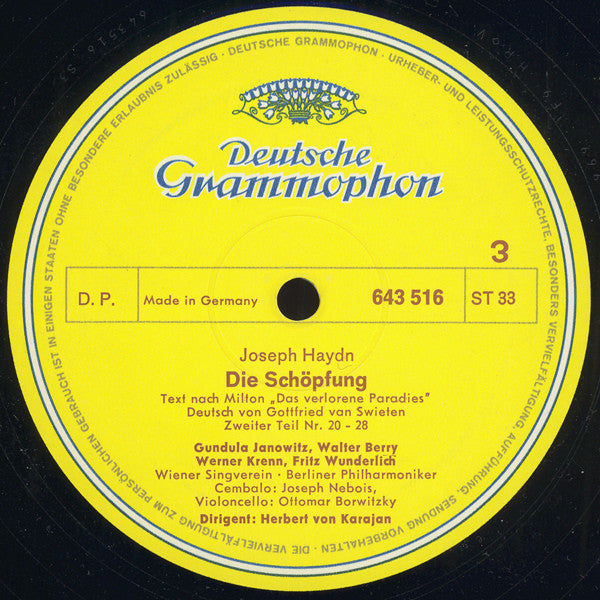 Joseph Haydn / Gundula Janowitz · Christa Ludwig, Fritz Wunderlich · Werner Krenn, Dietrich Fischer-Dieskau, Walter Berry, Wiener Singverein, Berliner Philharmoniker, Herbert von Karajan : Die Schöpfung (The Creation · La Création) (2xLP + Box)