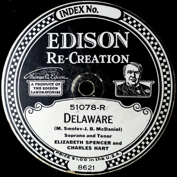 Elizabeth Spencer And Charles Hart (2) / Walter Scanlan : Delaware / A Picture Without A Frame (Edison Disc)