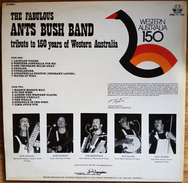 Ants Bush Band : The Fabulous Ants Bush Band Tribute To 150 Years Of Western Australia (LP, Album)