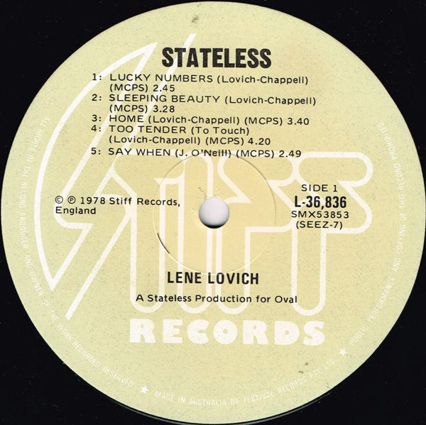 Lene Lovich : Stateless (LP, Album)