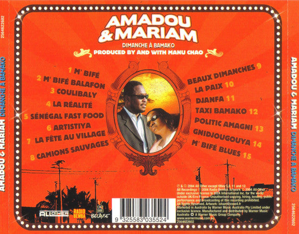 Amadou & Mariam : Dimanche À Bamako (CD, Album)