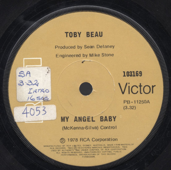 Toby Beau : My Angel Baby (7", Single)