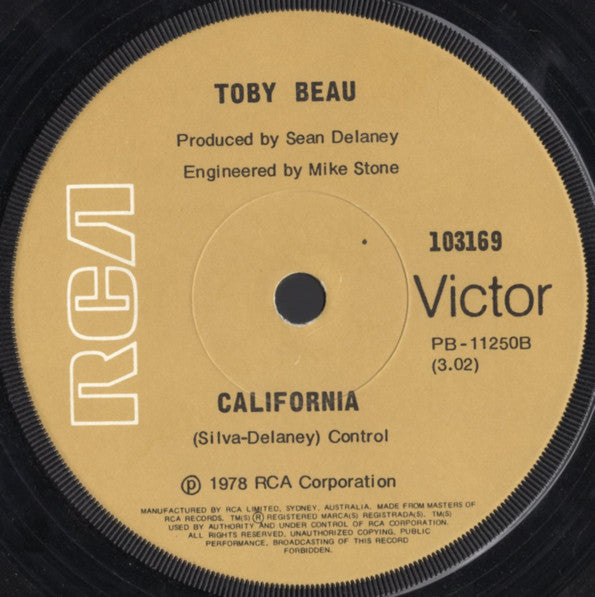 Toby Beau : My Angel Baby (7", Single)
