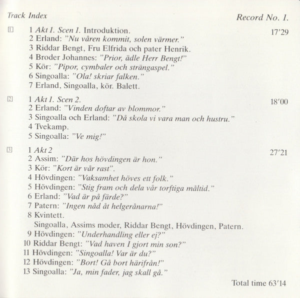 Gunnar De Frumerie : Singoalla: Opera I Fyra Akter Efter Viktor Rydbergs Berättelse (2xCD, Album)