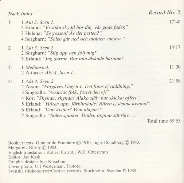 Gunnar De Frumerie : Singoalla: Opera I Fyra Akter Efter Viktor Rydbergs Berättelse (2xCD, Album)