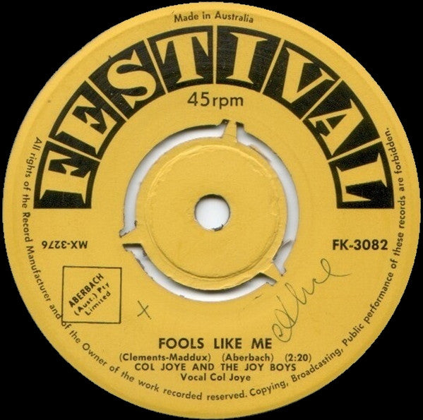 Col Joye And The Joy Boys : (Rockin' Rollin') Clementine (7", Single)