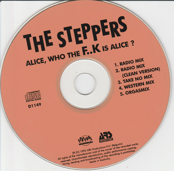 The Steppers : Alice, Who The F..k Is Alice? (CD, Single)