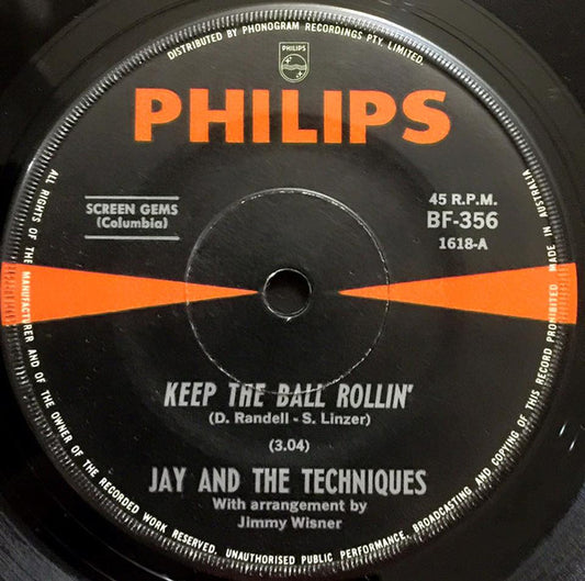 Jay & The Techniques : Keep The Ball Rollin' (7", Single)