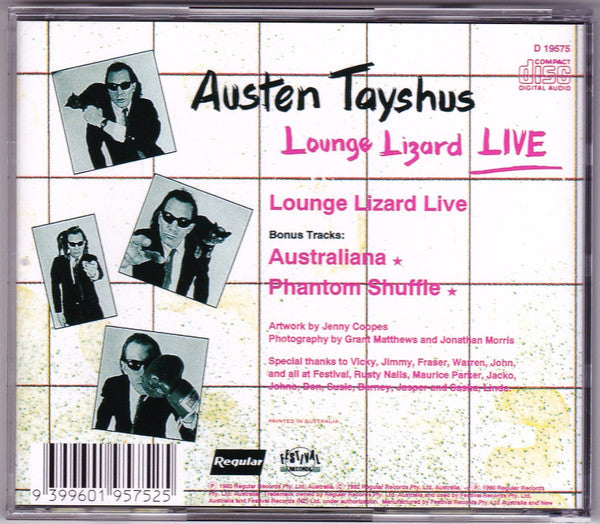 Austen Tayshus : Lounge Lizard Live (CD, Album, RE)