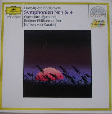 Ludwig van Beethoven - Herbert von Karajan, Berliner Philharmoniker : Symphonien Nr. 1 & 4 / Ouvertüre "Egmont" (CD, Comp, RM, Pol)