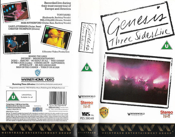Genesis : Three Sides Live (VHS, PAL)
