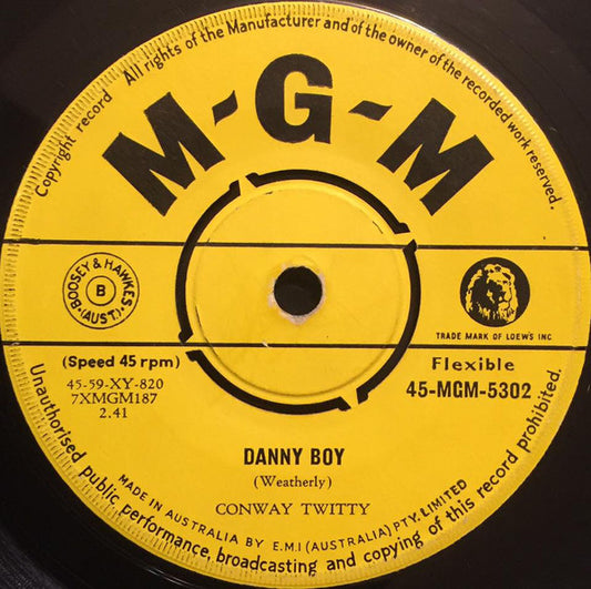 Conway Twitty : Danny Boy (7", Single)