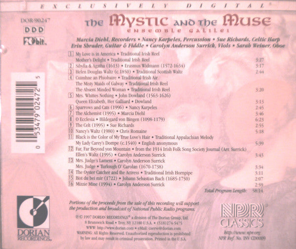 Ensemble Galilei : The Mystic And The Muse (Celebrating 600 Years Of Women In Music) (CD)