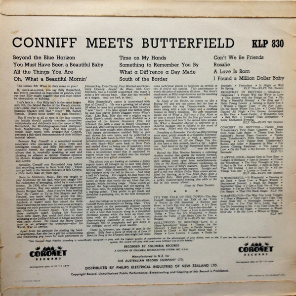 Ray Conniff Meets Billy Butterfield : Conniff Meets Butterfield (LP, Album)