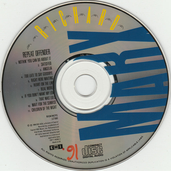Richard Marx : Repeat Offender (CD, Album)