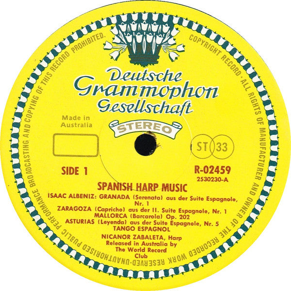 Nicanor Zabaleta, Albéniz*, De Falla*, Granados*, Turina* : Harfe • Harp • Harpe (LP, Album, Club)