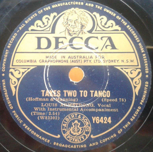 Louis Armstrong : I Laughed At Love / Takes Two To Tango (Shellac, 10", Single)