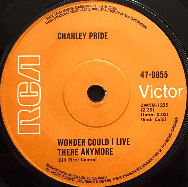 Charley Pride : Wonder Could I Live There Anymore (7", Single)