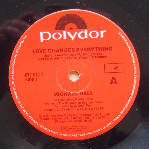 Michael Ball : Love Changes Everything (7", Single)