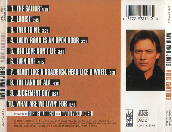 David Lynn Jones : Mixed Emotions (CD, Album)