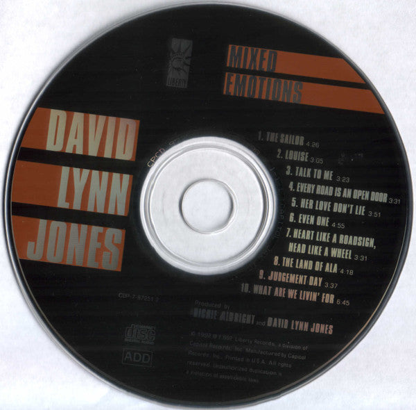 David Lynn Jones : Mixed Emotions (CD, Album)