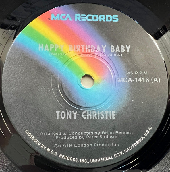 Tony Christie : Happy Birthday Baby (7", Single)
