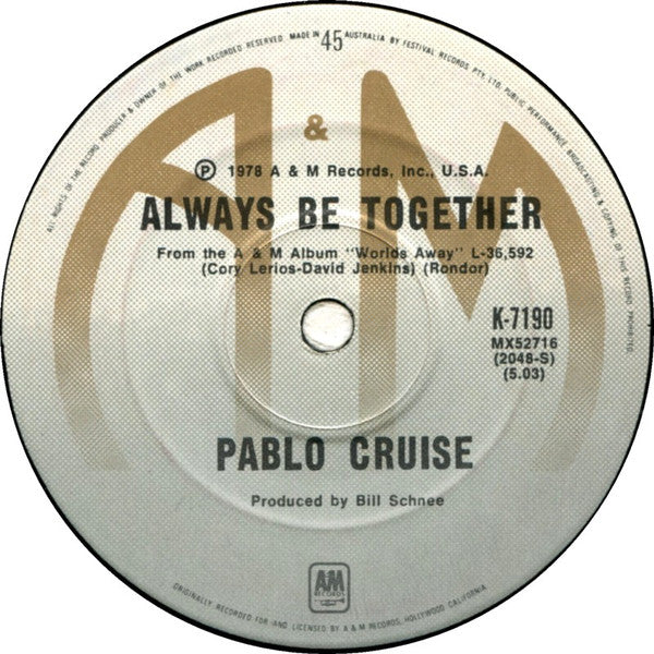 Pablo Cruise : Love Will Find A Way (7", Single)