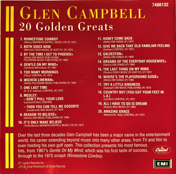 Glen Campbell : 20 Golden Greats (CD, Comp, RE)