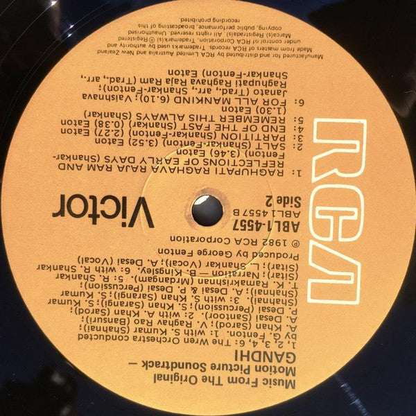 Ravi Shankar, George Fenton : Gandhi - Music From The Original Motion Picture Soundtrack (LP, Album, Gat)