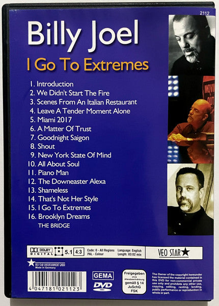Billy Joel : I Go To Extremes (DVD-V, Comp, Unofficial, PAL)