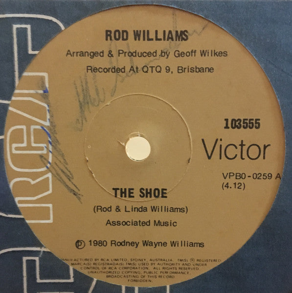 Rod Williams (5) : The Shoe (7", Single)