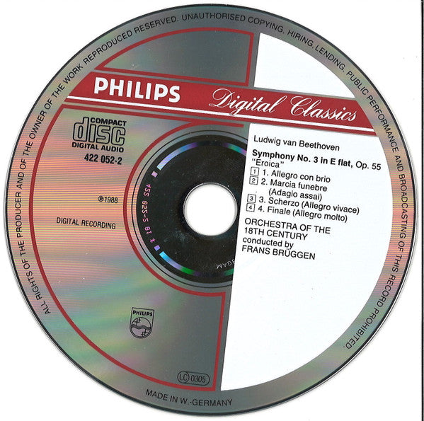 Beethoven*, Orchestra Of The 18th Century, Frans Brüggen : Symphony No. 3 "Eroica" (CD)