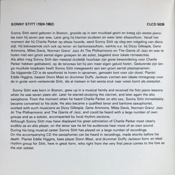 Sonny Stitt : Sonny Stitt (CD)