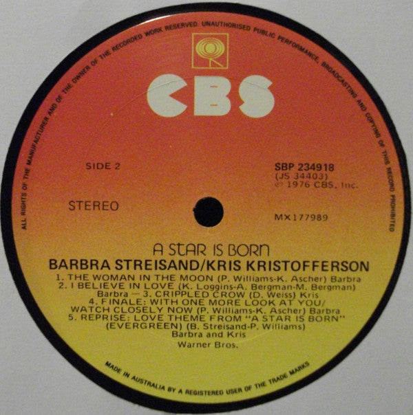 Streisand* & Kristofferson* : A Star Is Born (LP, Album)