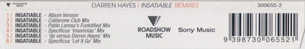 Darren Hayes : Insatiable (Remixes) (CD, Single)