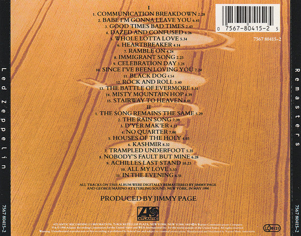 Led Zeppelin : Remasters (2xCD, Comp, RE, RM, 'Sl)